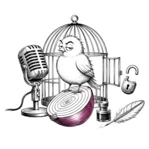 Canary, Cage, and Onion Allegory Ensemble