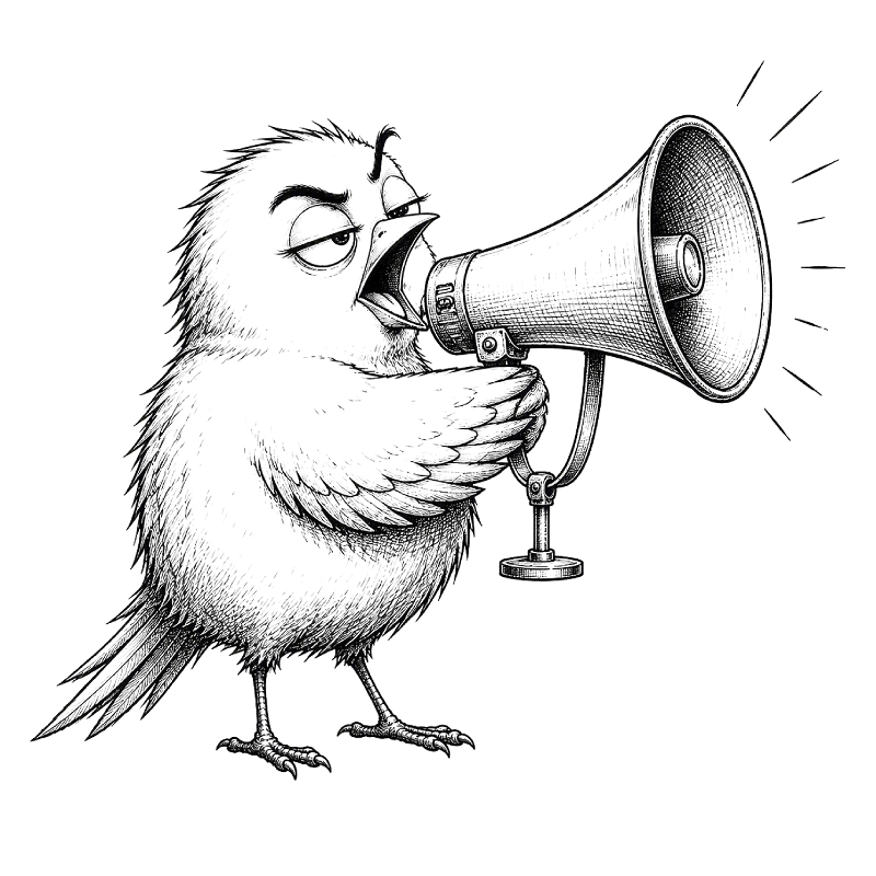 Canary with a megaphone